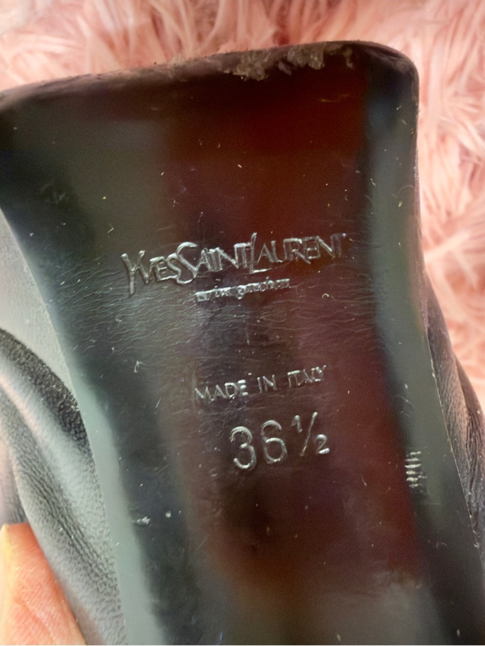 Yves Saint Laurent YSL FLORALE Leather Ankle Strap Platform Pumps Sz 6.5 GUC - Picture 9 of 11